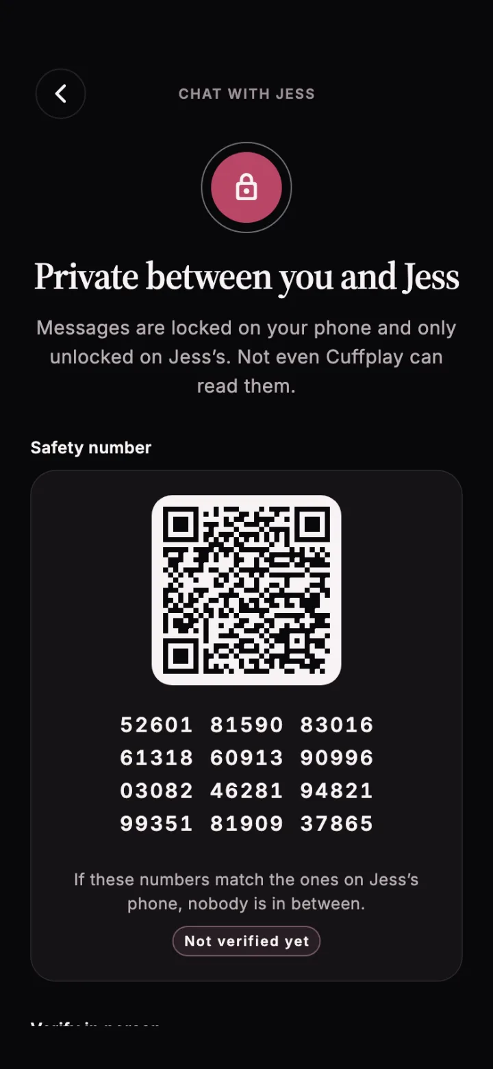 Cuffplay security and privacy controls.